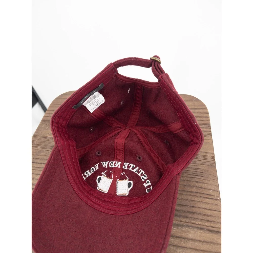 Anthropologie Upstate New York Hand Pressed Cider Hat‎ Burgundy Pearl Bead Cap